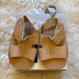 Zara mini Beige Leather Sandals